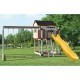 Swing Kingdom Hideout Playhouse Vinyl Swing Set Model C1 in Almond & Green - C1-hideout-swing-set-ayr.jpg